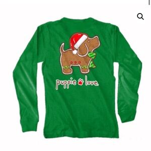 Puppie Love Christmas Gingerbread Christmas Puppy long sleeve shirt